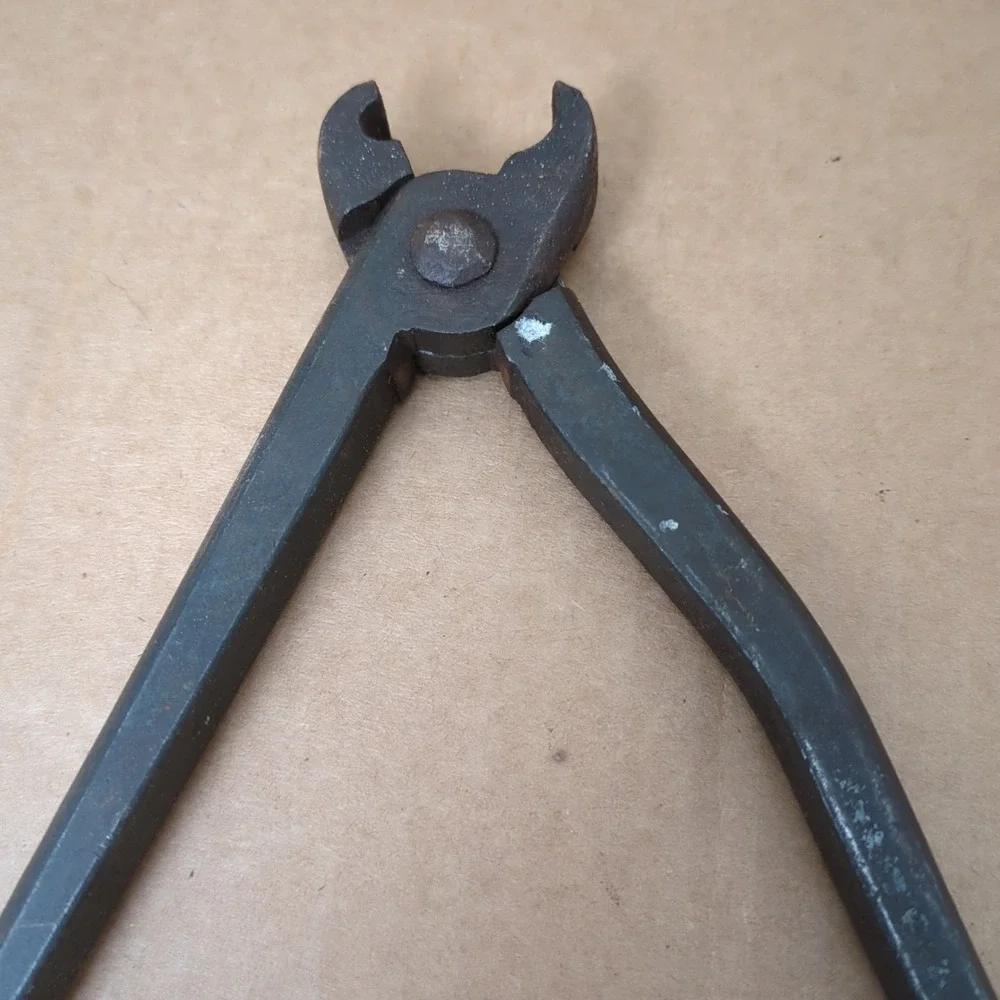 Vintage Antique Forged Iron Tong  Blacksmith Farrier Kitchen Tool L 10